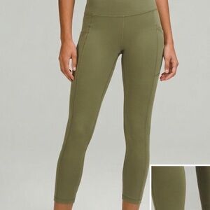 BuffBunny Olive Green Leggings Sz Medium Side Pockets